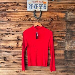 BANANA REPUBLIC | NWT Red Mock Neck Long-Sleeve Top L